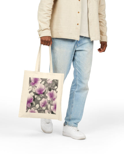 Purple Blossom Floral Bunch Cotton Canvas Tote Bag