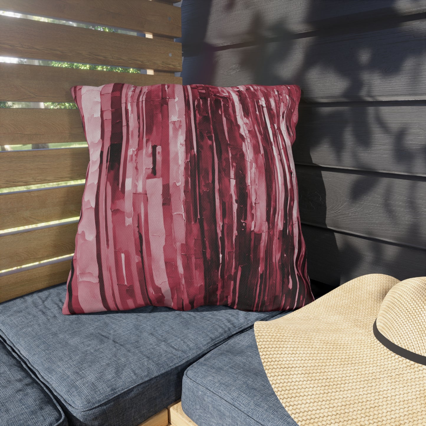 Striped Ruby 20" x 20" Outdoor Pillow