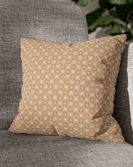 Tan Sunset Star-crossed Bodies Spun Polyester Square Pillowcase, 14" x 14"