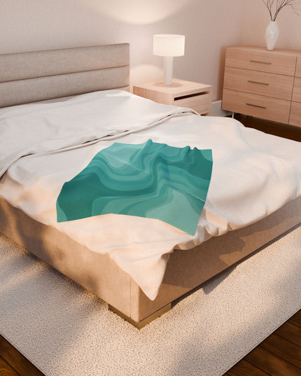 Tif Green Wavey Velveteen Plush Blanket, 30" x 40"