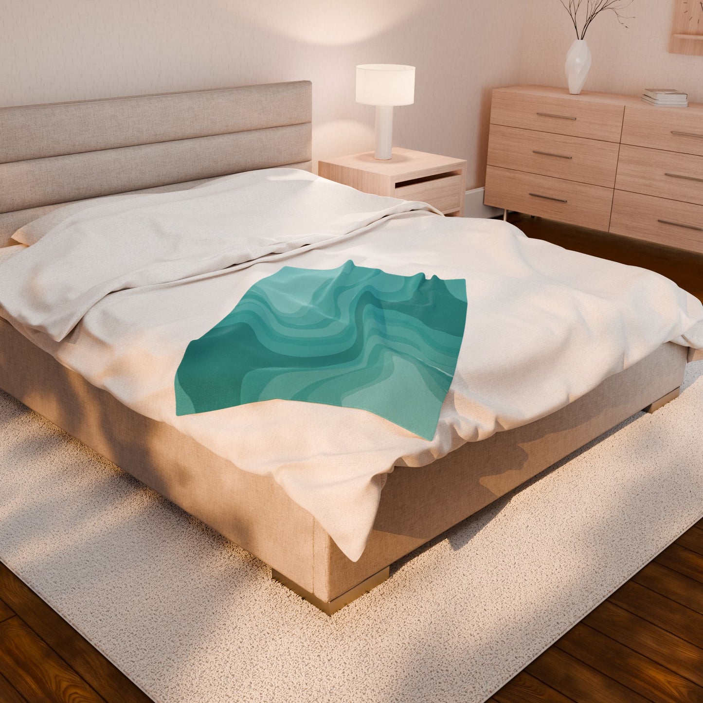 Tif Green Wavey Velveteen Plush Blanket, 30" x 40"