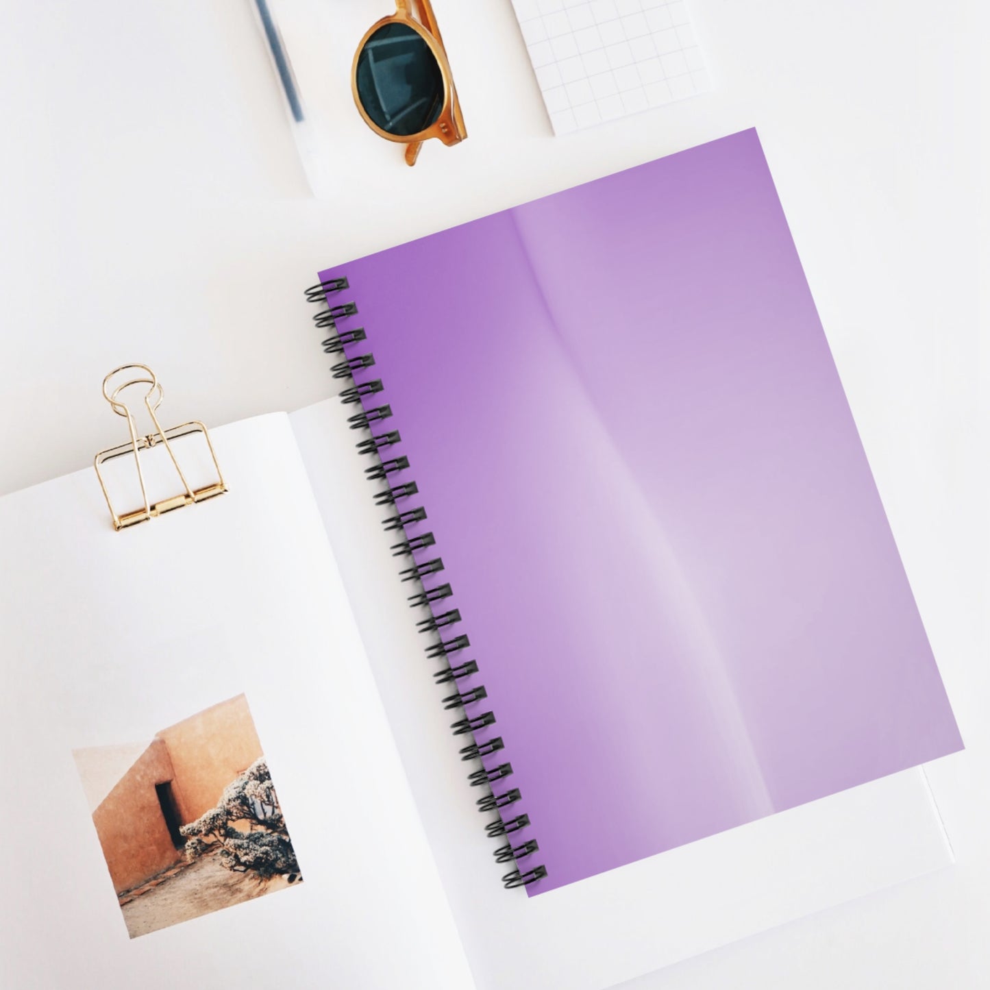 Soft Lavender Fade Wavey Spiral Notebook - Ruled Line, 6" x 8", 118 pages
