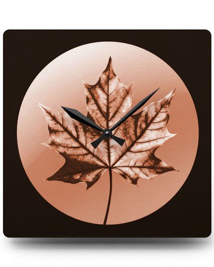 Soft Maple Leaf Acrylic Wall Clock, Round or Square, 10.75" x 10.75"