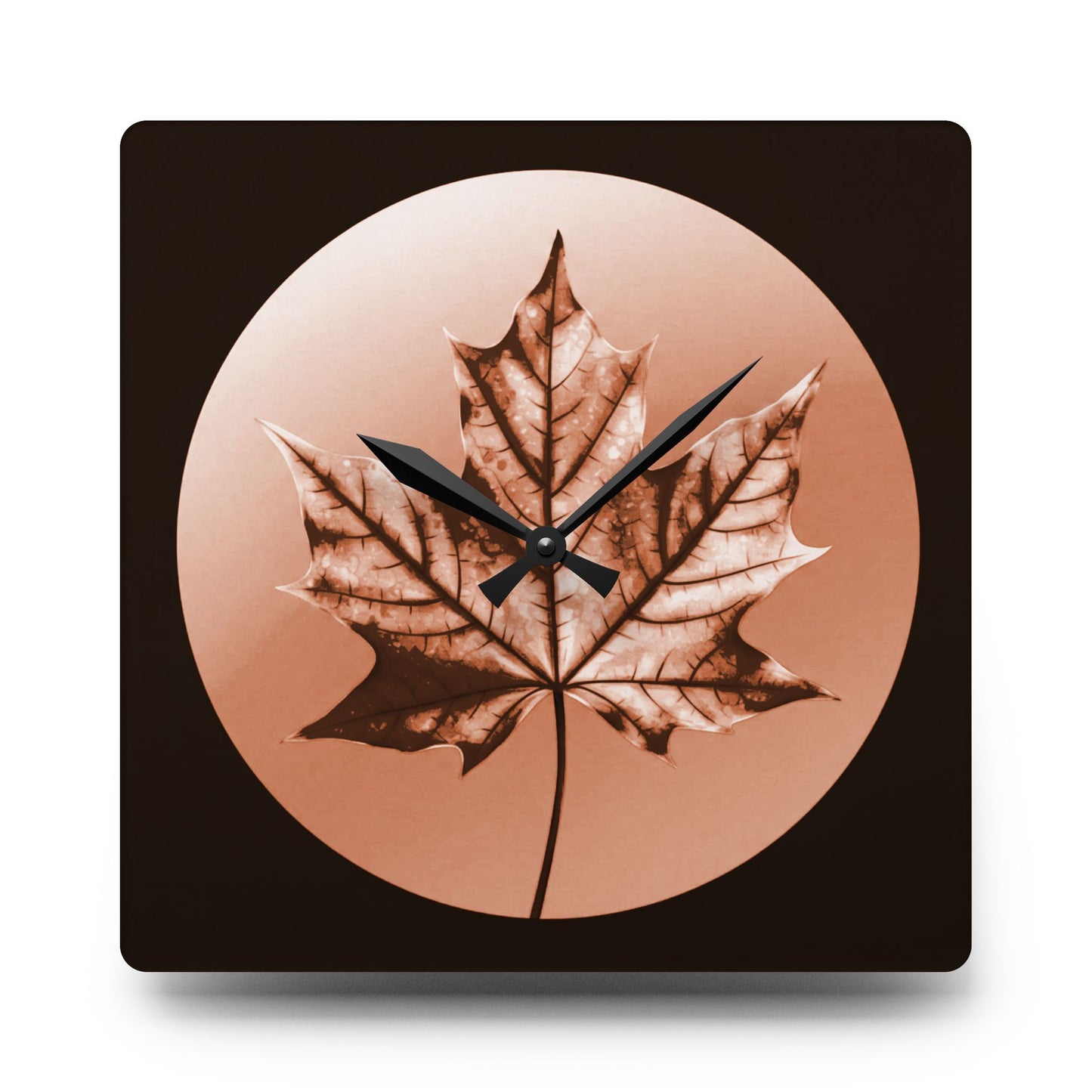 Soft Maple Leaf Acrylic Wall Clock, Round or Square, 10.75" x 10.75"