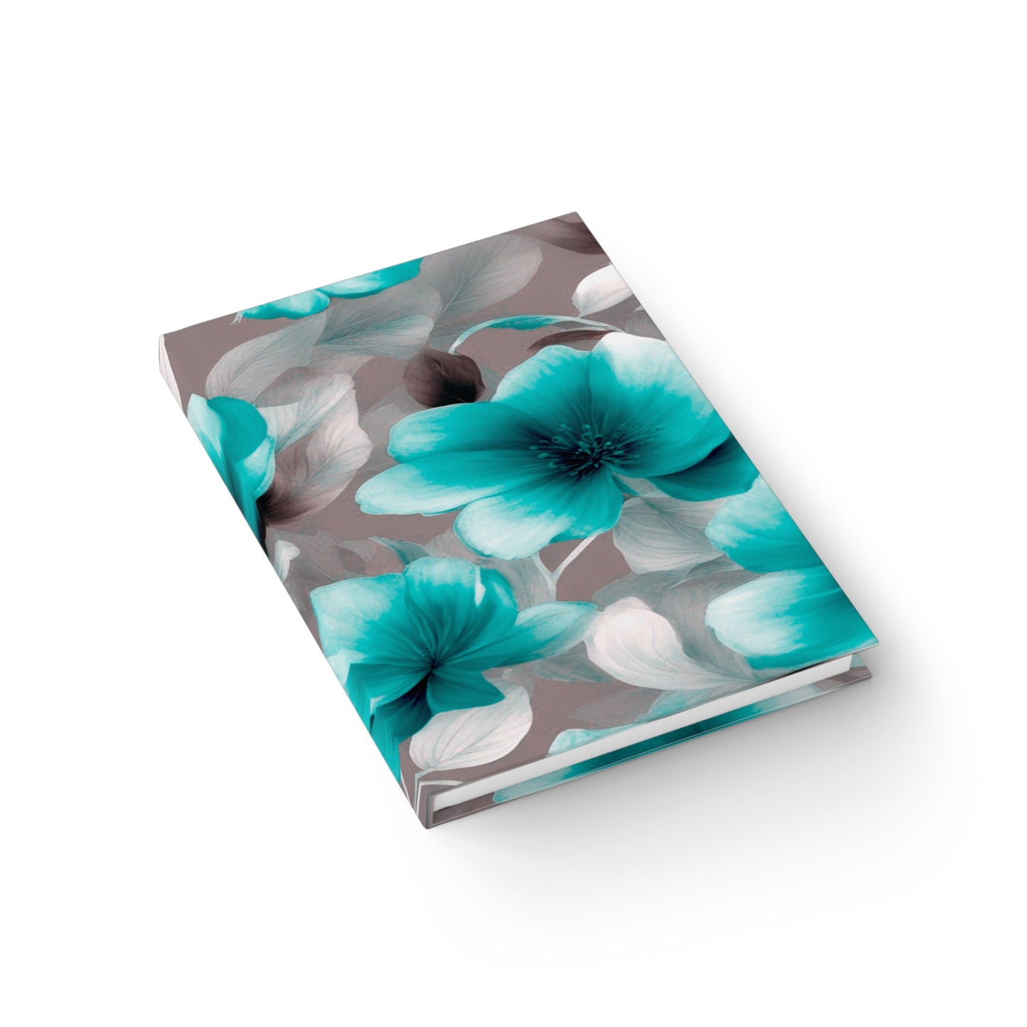 Tif Green Gray Floral Bunch Journal - 128 Ruled Line pages, 5" x 7"