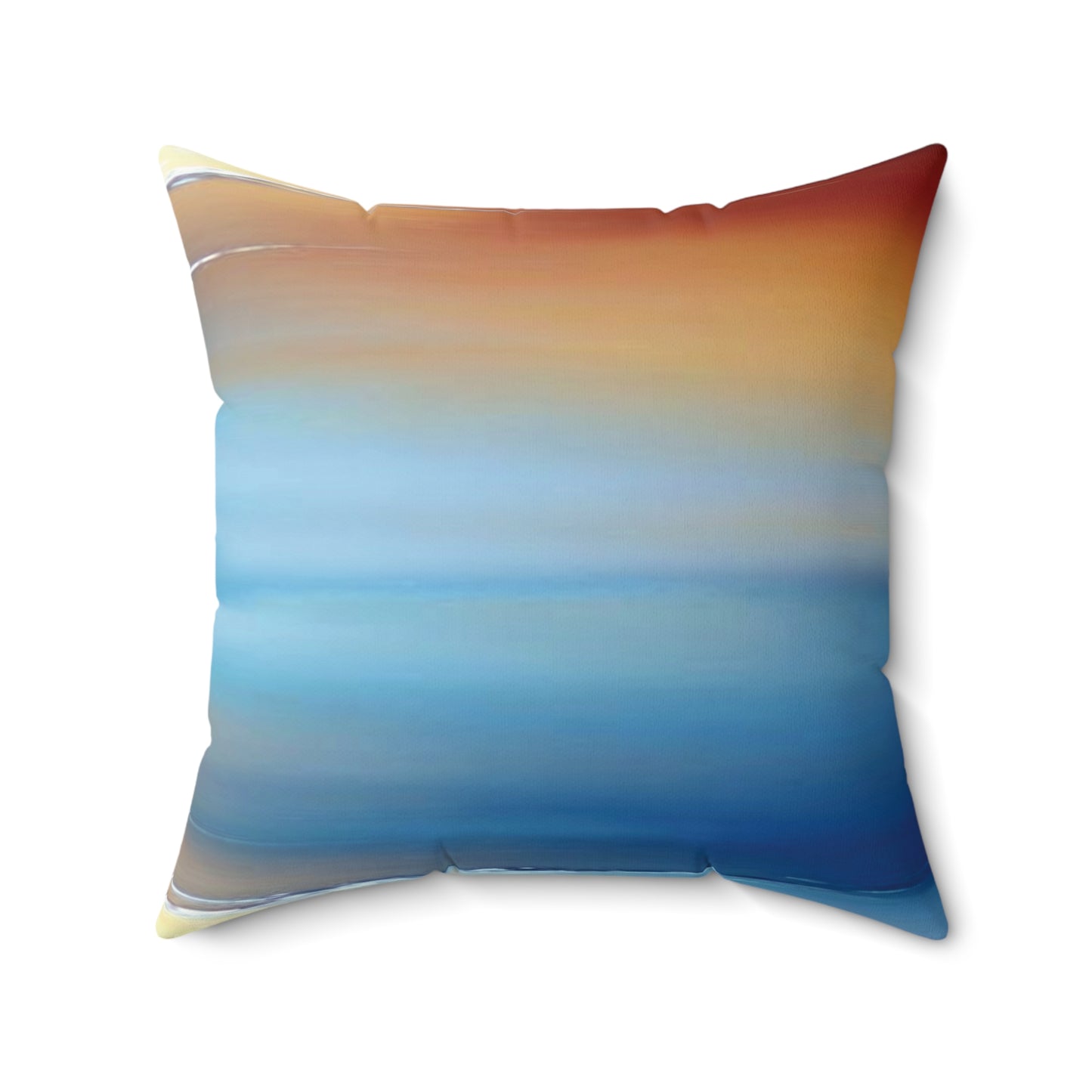 Blue Sea Red Orange Fog 20" x 20" Faux Suede Square Pillow