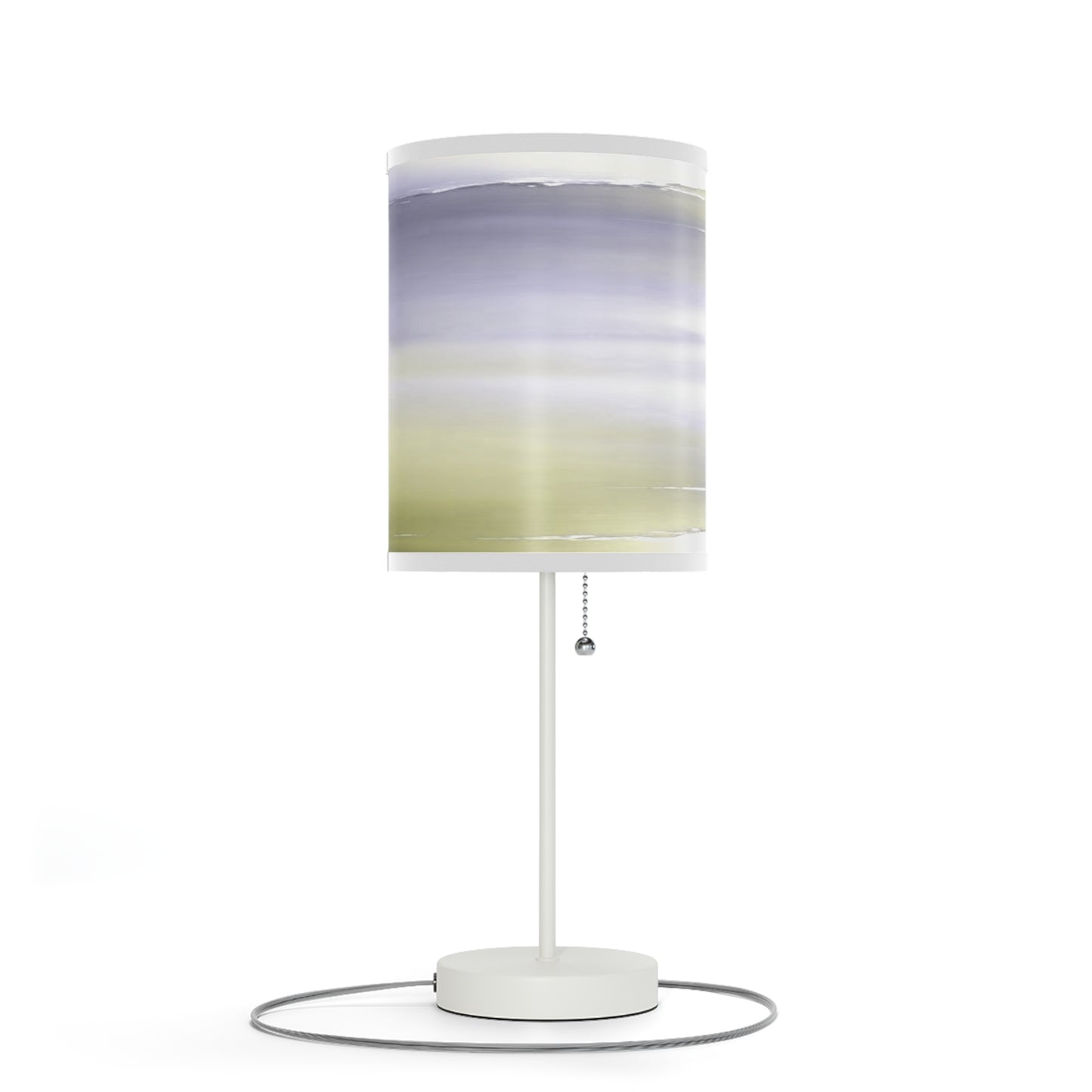 Lavender Sea Golden Fog Table Lamp on a White or Silver Stand, US|CA plug