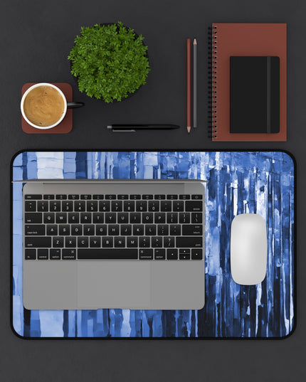 Striped Deep Blue 12" x 18" Desk Mat