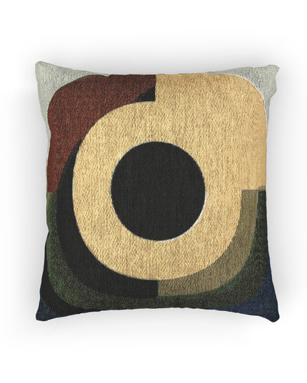 Yellow Eyepiece Woven Pillow, 17" x 18"