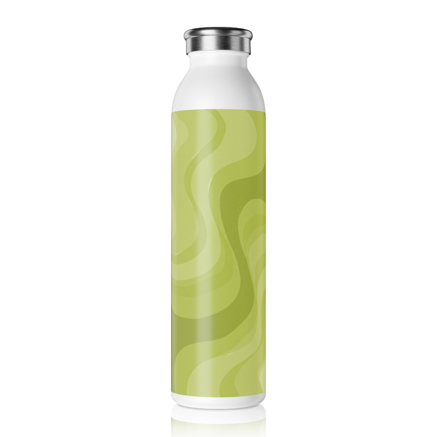 Lemon Wavey Slim Water Bottle, 20 oz White