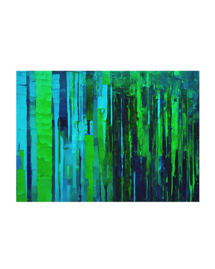 Striped Blue Green Outdoor Rug, 60" x 84"