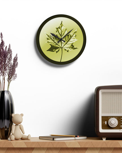 Lemon Maple Leaf Acrylic Wall Clock, Round or Square, 10.75" x 10.75"