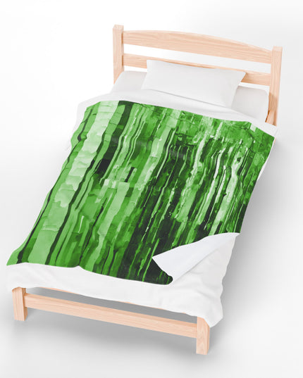 Striped Mint Pastel Velveteen Plush Blanket, 50" x 60"