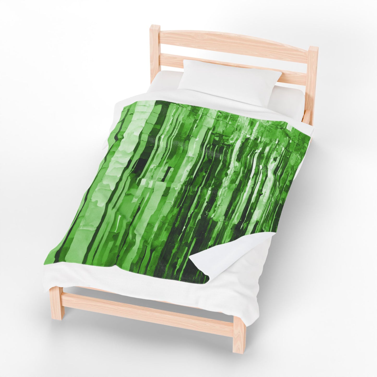 Striped Mint Pastel Velveteen Plush Blanket, 50" x 60"