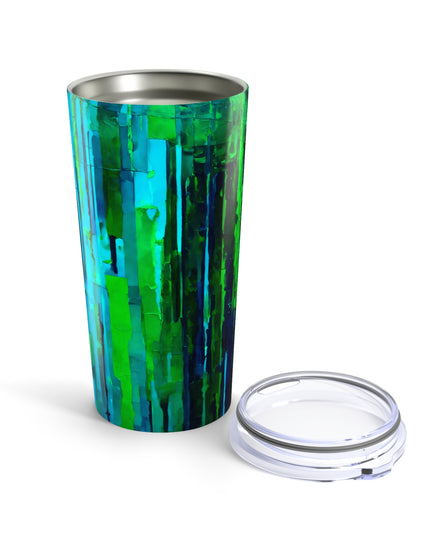 Striped Blue Green Tumbler 20oz