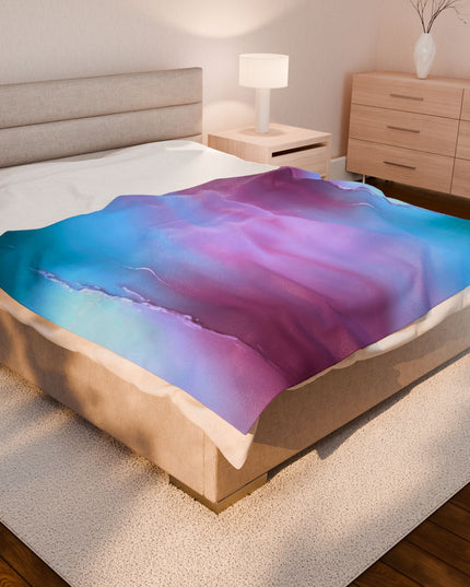 Wine Sea Blue Fog Velveteen Plush Blanket, 60" x 80"