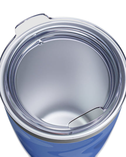 Deep Blue Wavey Ringneck Tumbler, 20oz in white