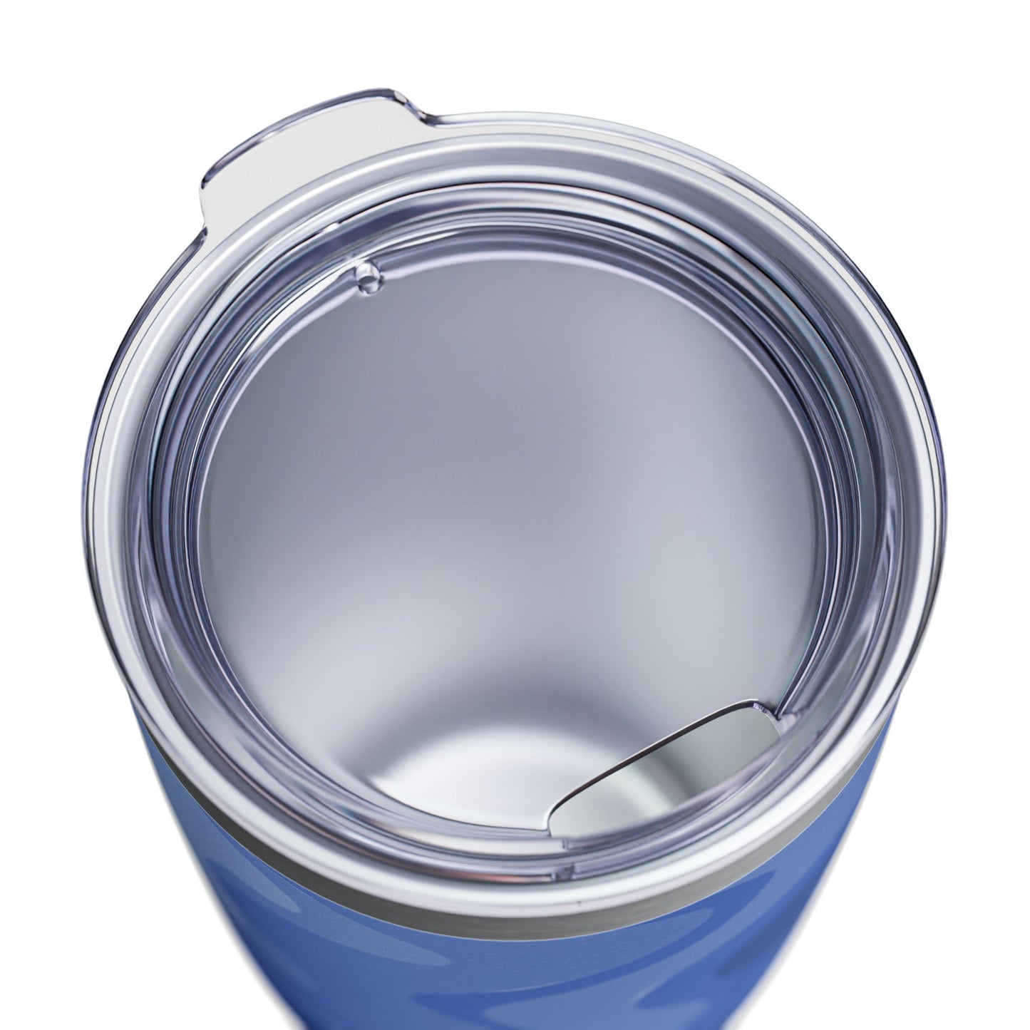 Deep Blue Wavey Ringneck Tumbler, 20oz in white, steel and black