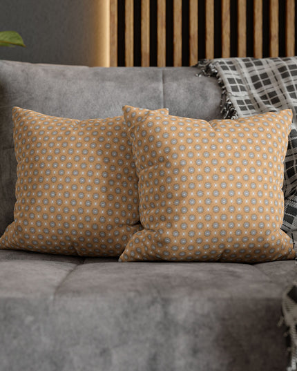 Tan Sunset Star-crossed Bodies Spun Polyester Square Pillowcase, 14" x 14"