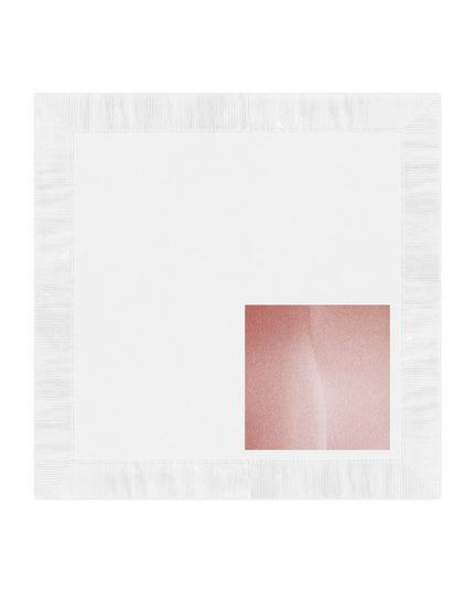 Rose Red Fade White Coined Napkins, 6.5" x 6.5"