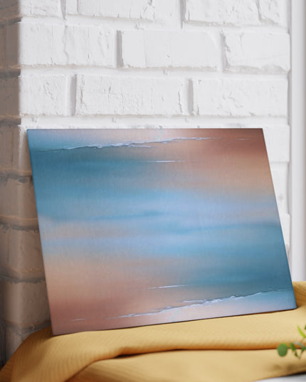 Blue Sea Peach Fog 8" x 11" Glass Cutting Board