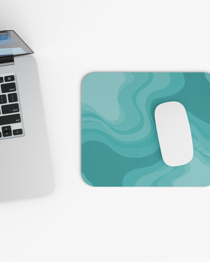 Tif Green Wavey Mouse Pad, 9" x 8" Rectangle