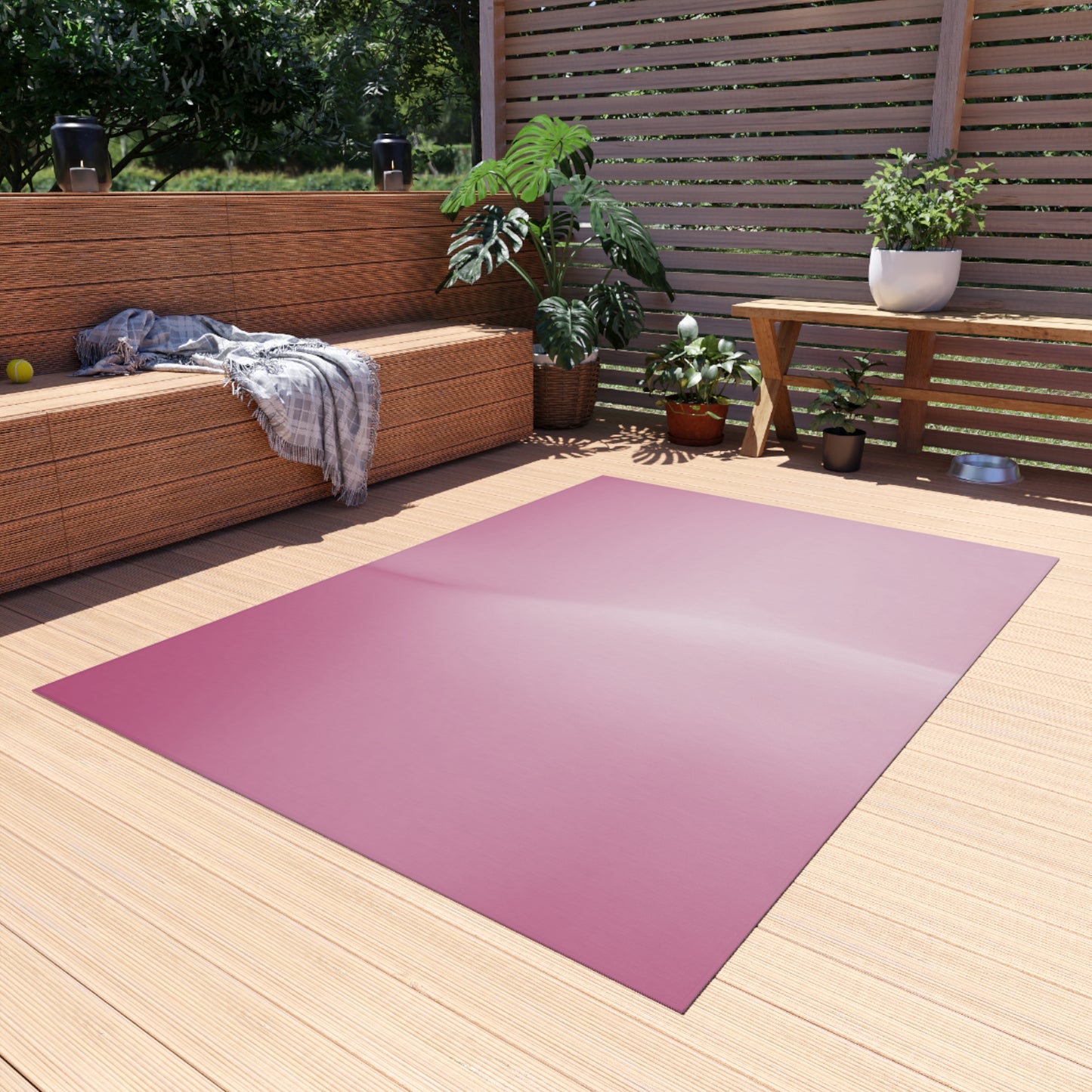 Pink Blush Fade Outdoor Rug, 60" x 84"