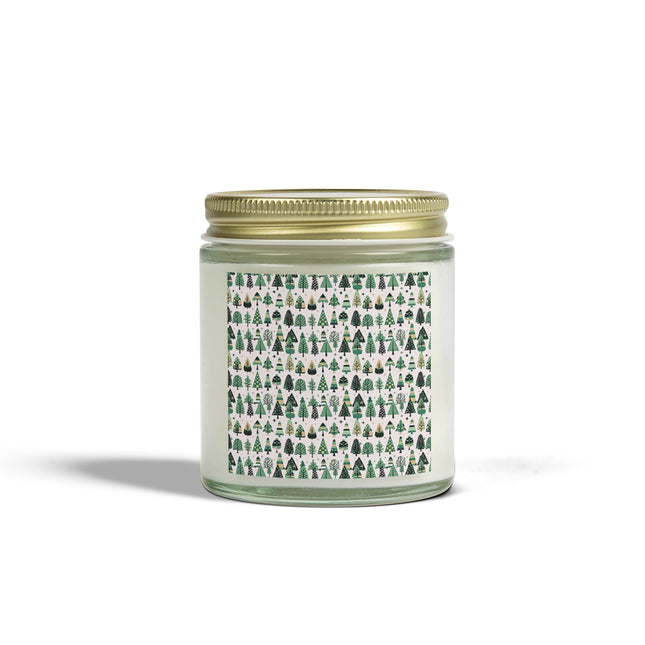 Mini Vintage Green Trees Scented Candles, Coconut Apricot Wax (4oz)