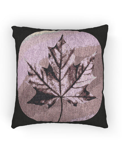 Magenta Maple Leaf Woven Pillow, 17" x 18"