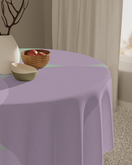 Pastel Lavender Purple and Soft Green Patches Tablecloth, 55" x 55"