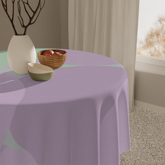 Pastel Lavender Purple and Soft Green Patches Tablecloth, 55" x 55"