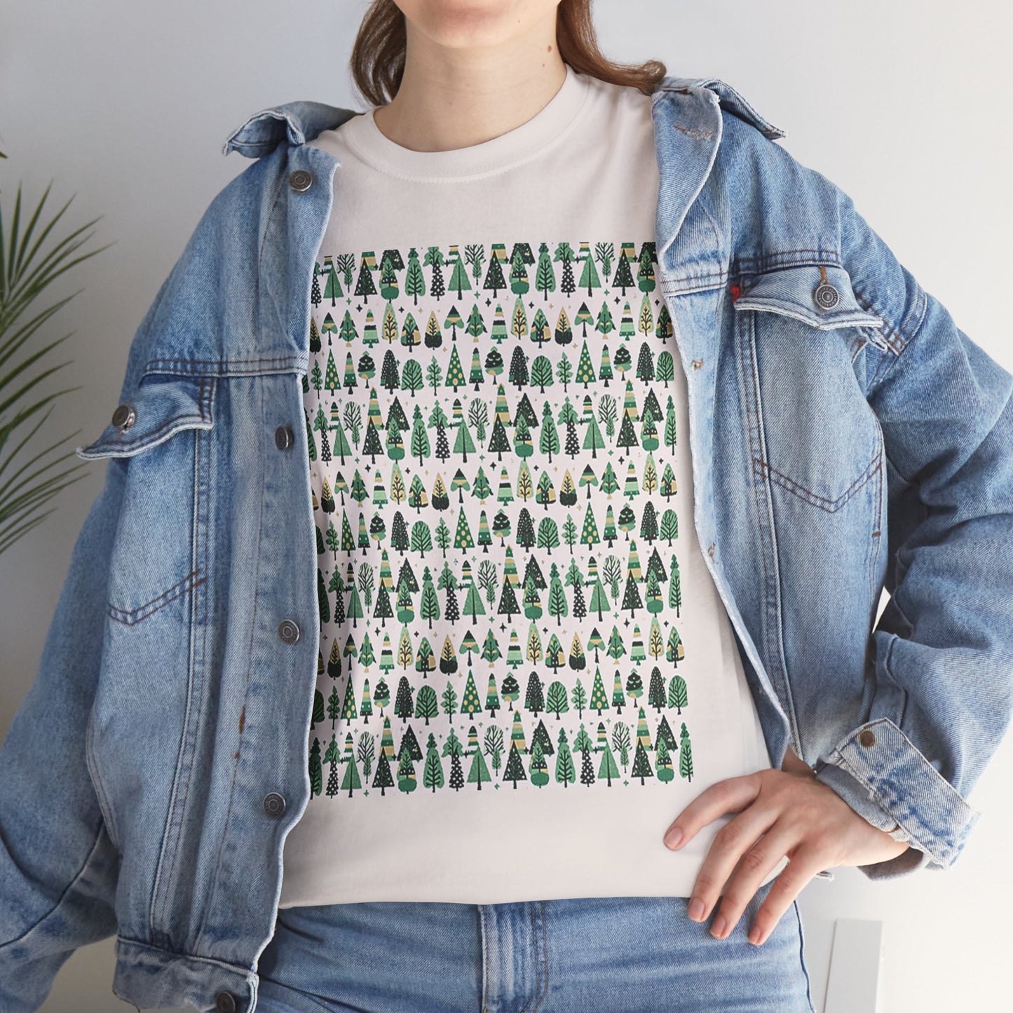 Mini Vintage Green Trees Unisex Heavy Cotton Tee, Large - XL - 2XL - 3XL