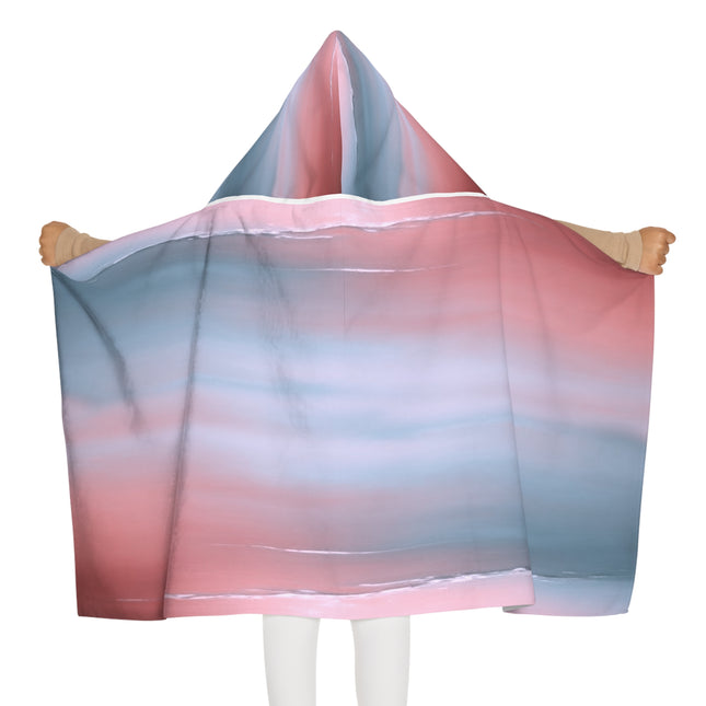 Gray Sea Pink Fog Youth Hooded Towel, 24" x 48"