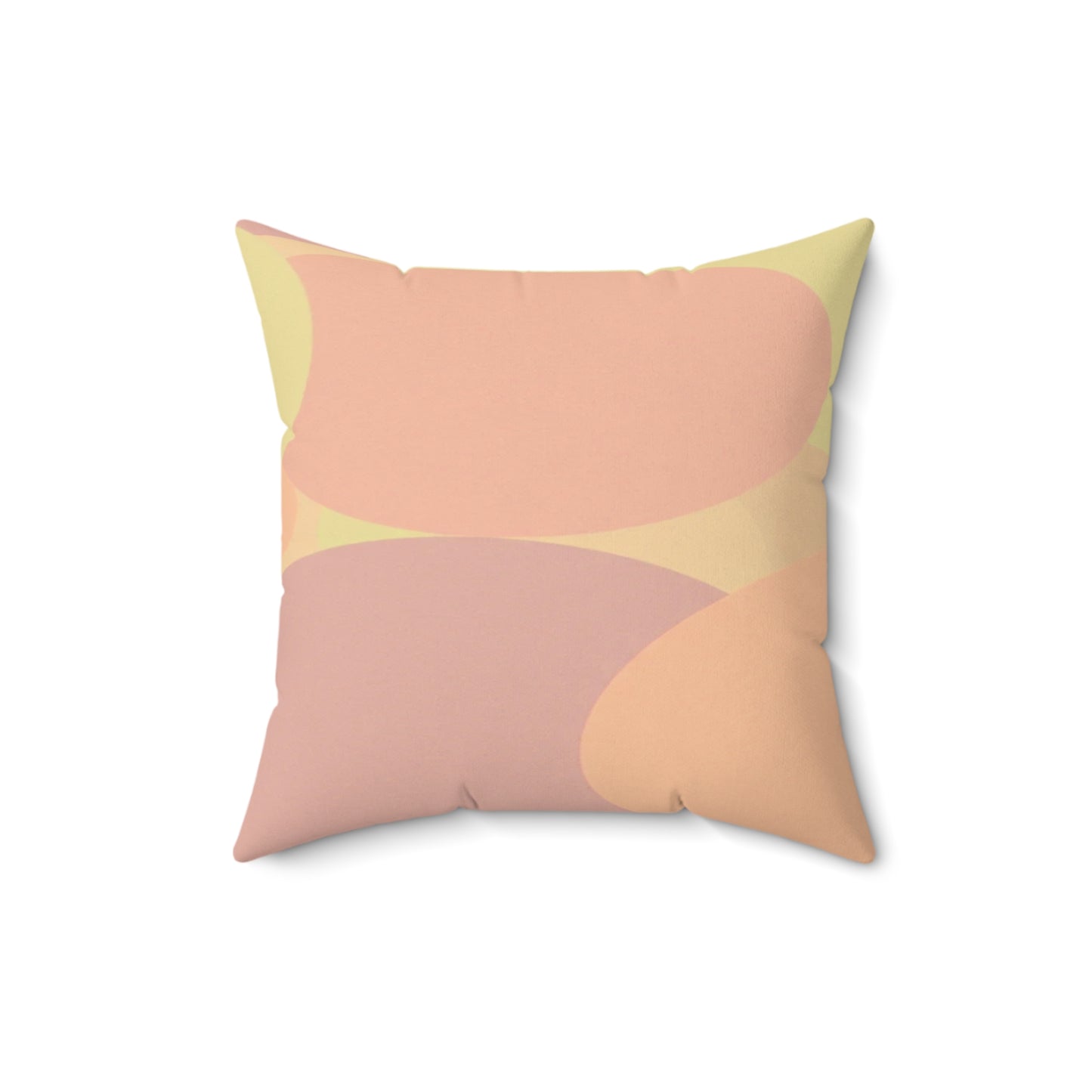 Pastel Hot Peach Patches 16" x 16" Faux Suede Square Pillow