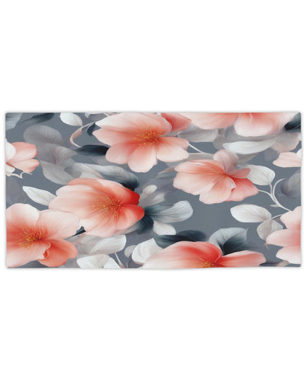 Red Blossom Floral Bunch Beach Towel, 24" x 44"