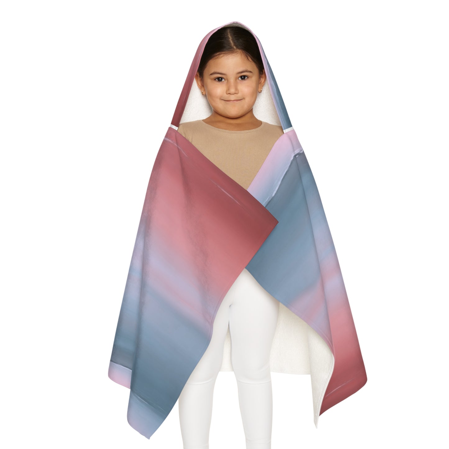 Gray Sea Pink Fog Youth Hooded Towel, 24" x 48"