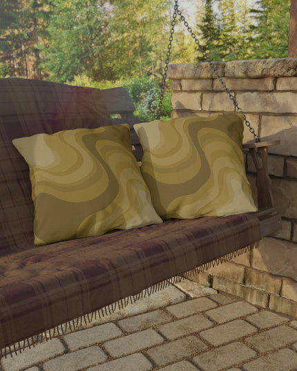 Brown Wavey 20" x 20" Outdoor Pillow