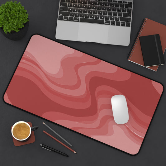 Power Red Wavey 12" x 22" Desk Mat