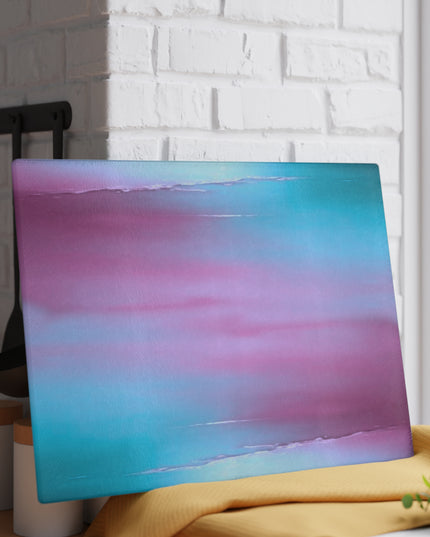 Wine Sea Blue Fog Glass Cutting Board, 11" x 15"
