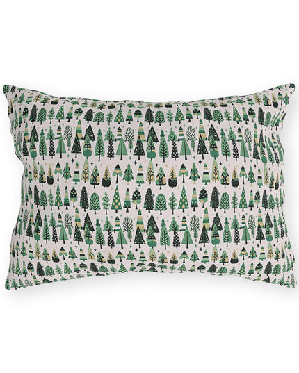 Mini Vintage Green Trees 20" x 14" Outdoor Pillow