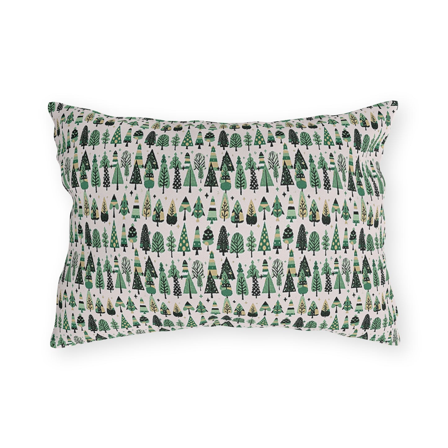 Mini Vintage Green Trees 20" x 14" Outdoor Pillow