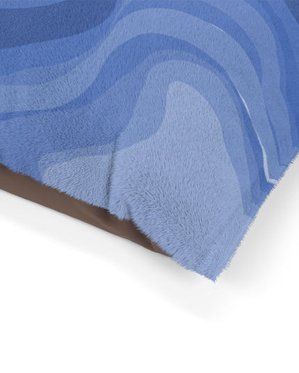 Deep Blue Wavey 40" × 30" Pet Bed