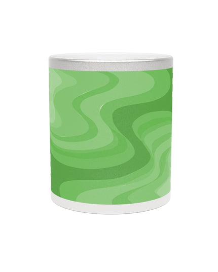 Greenie Meanie Wavey 11 oz Metallic Mug (Silver\Gold)