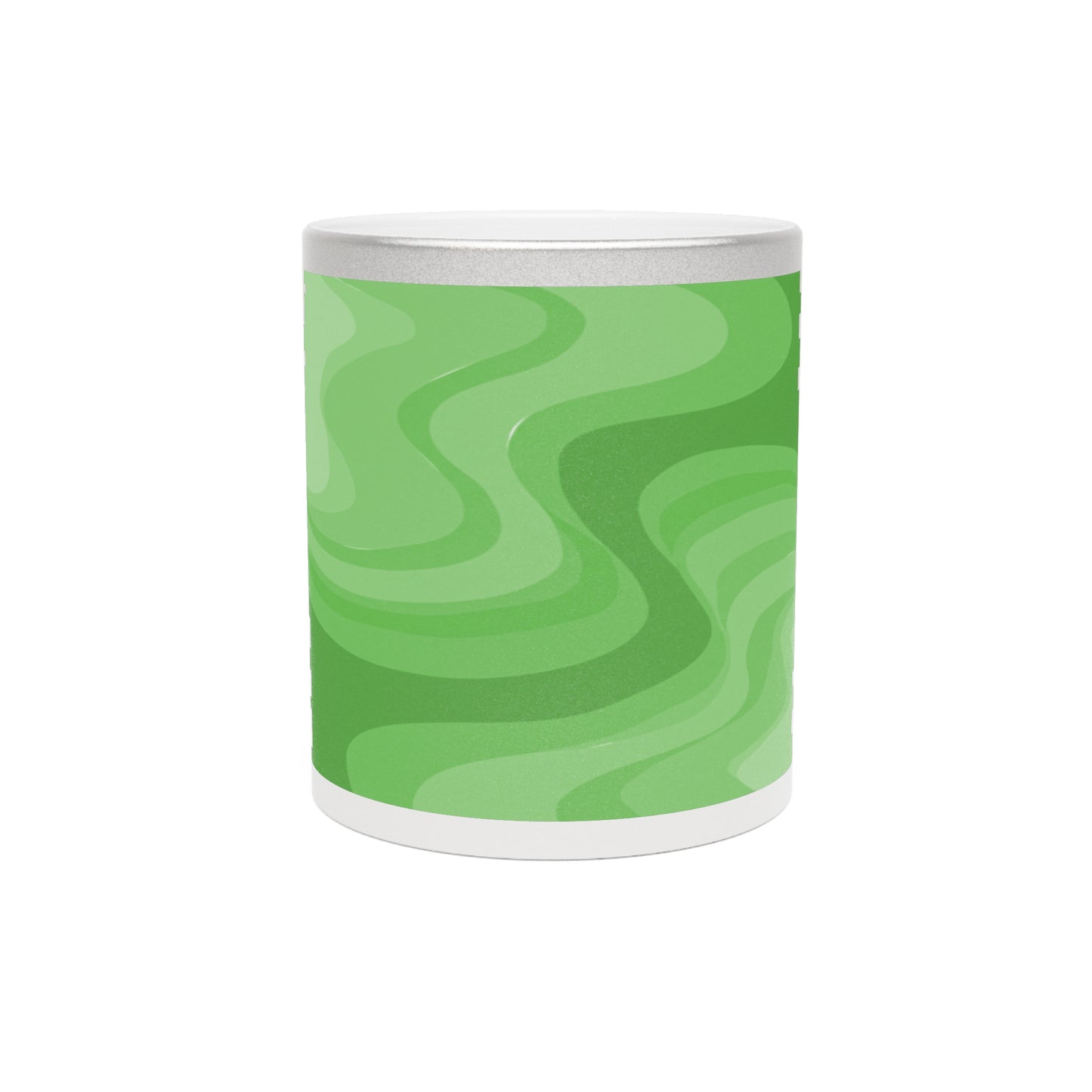 Greenie Meanie Wavey 11 oz Metallic Mug (Silver\Gold)