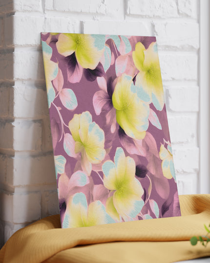 Lemon Blossom Floral Bunch Glass Cutting Board, 8" x 11"