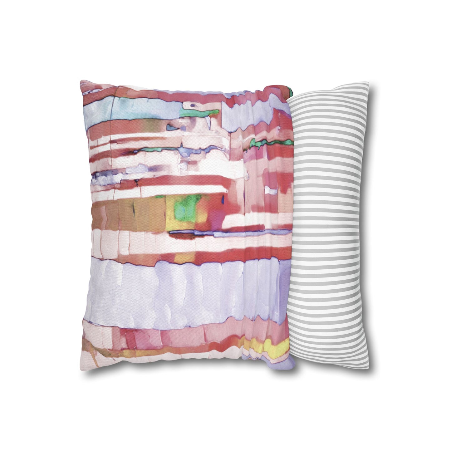 Striped Pastels Spun Polyester Square Pillowcase, 14" x 14"