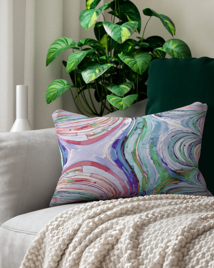 Uzi Spiral Pastels Spun Polyester Lumbar Pillow, 20" x 14"
