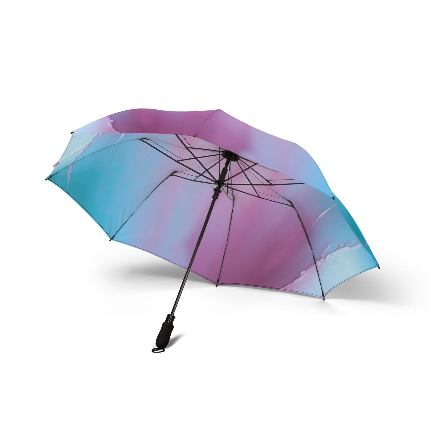 Wine Sea Blue Fog Foldable Umbrella - Compact & Chic