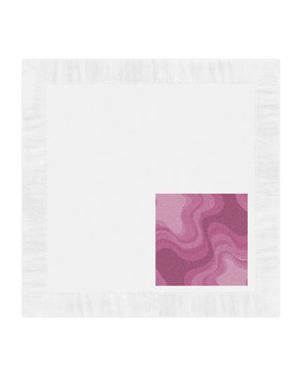 Pinky Mauve Wavey White Coined Napkins, 6.5" x 6.5"