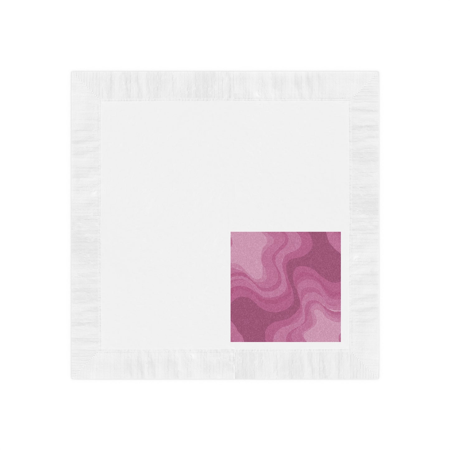 Pinky Mauve Wavey White Coined Napkins, 6.5" x 6.5"